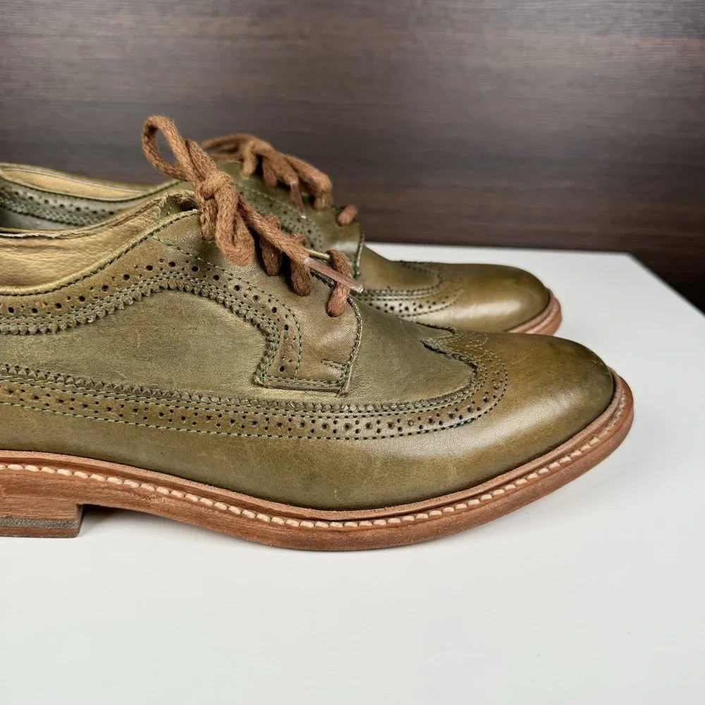 FRYE Wingtip Oxford Dress Shoes James Men's 8 B - Green -  Made in Mexico